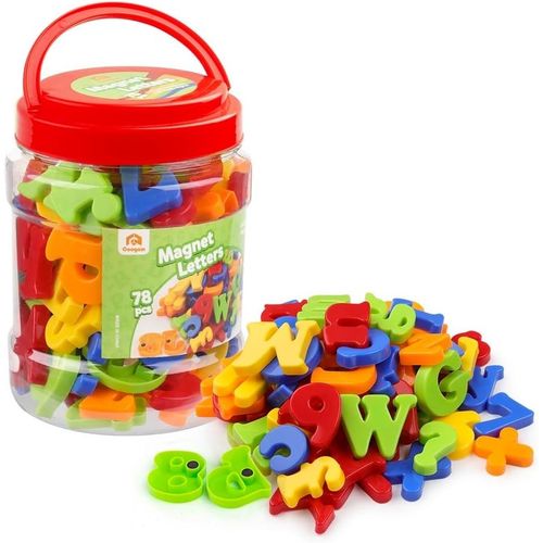 Magnétiques Lettres et Chiffres pour Les Enfants Symboles Mathématiques Alphabet Majuscule Minuscule Alphabétique Aimants de Frigo Jouet éducatif pour Apprentissage Préscolaire le (78 Pcs).[G1177]