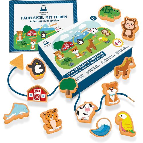 Jeu de Lacing 4-en-1 avec Perles en Bois dès 18 Mois - Jeu de Motricité et de Développement pour Enfants - Jouet Montessori pour Les Petits dès 2 Ans, Idéal pour Filles et Garçons.[G1184]