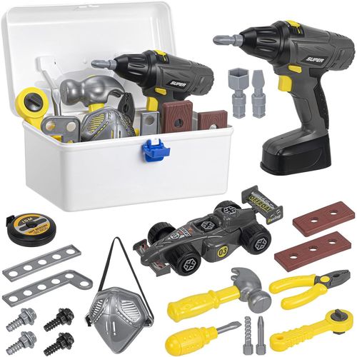 Jouet Outil pour Enfants, Outils Enfant Bricolage, 42 Pièces Boite a Outil avec Perceuse Électrique Malette Outils Visseuse Malette Outils, Cadeau pour Enfants de 3 Ans Et Plus.[G1407]