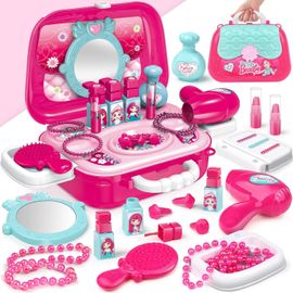 Valisette Enfant Faux Maquillage, Coffrets de Bijoux et Cosmétiques pour Enfants, Jouets de Jeux de Rôle, Jeux Enfant 3 Ans.[G1536]