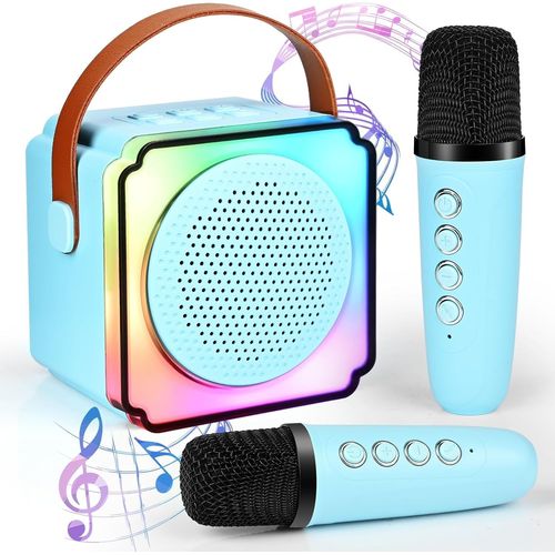 Micro Karaoke Enfant Avec 2 Micro Sans Fil Bluetooth Portable Karaoké Bluetooth Avec Led Effets De Changement De Voix Jouets De Karaoké Pour Enfants Adultes Hifi Mini Microphone Karaoké Complet.[G1622]