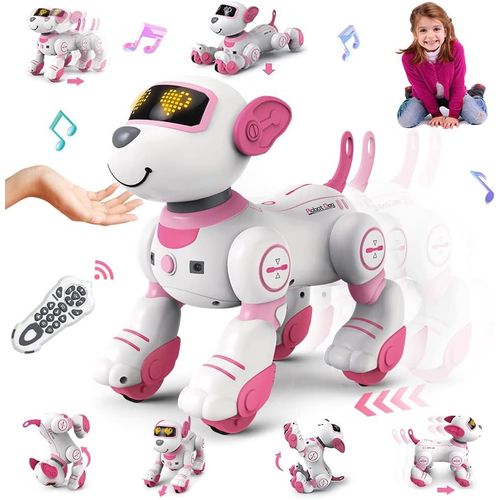 Jouet Robot Chien Télécommandé Enfants - Interactif Chien Robot Programmable 17 Fonctions, Intelligent Marchant Chien Chantant Danse Touchant Suivre, Jouets Pour Filles 3-12 Cadeaux.[G1450]