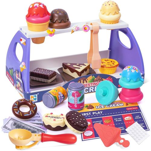 Crèmerie Enfants | Jouets Glace pour Enfants | Épicerie Enfants pour Jeux de Rôle avec Magasin d'Achat | Accessoires de Cuisine pour Enfants | Jouet Montessori Cadeau pour Enfants de 3 à 6 Ans.[G1446]