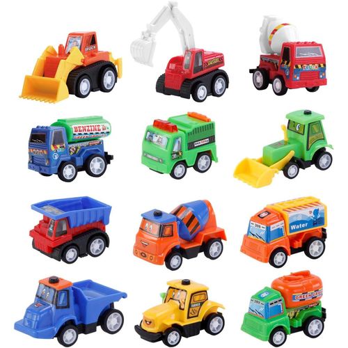 12x Petite Camion Enfant Engins de Chantier Jouet Petite Voiture Enfant Cadeau.[G629]