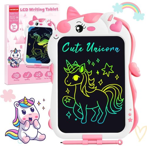 Tablette Dessin Enfant 8.5 Pouces Licorne Jouets,Tablette d'écriture LCD Coloré pour 3-12 Ans,Ardoise Magique Educatif de Filles et Garcons, Cadeaux d'Anniversaire Noël.[G1251]