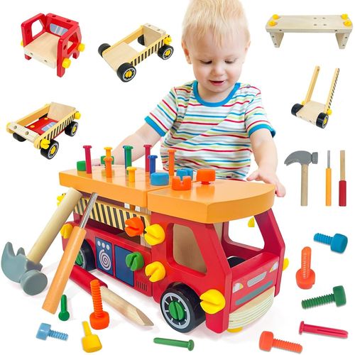 Etabli Enfant, Jouet Montessori Outils Enfant, Cadeau Enfant 3 Ans, Jouet Enfant avec Clous et Vis, Cadeau pour Garçons et Filles de 3 4 5 Ans.[G1467]
