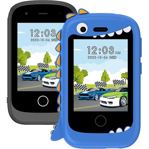 Telephone Portable pour Enfant, Smartphone pour Fille Garçon avec Appel SOS Musique 17 Jeux Podomètre Alarme Caméra Mode école Livre Audio Lampe Poche, Cadeau pour Enfant 4-10 Ans.[G463]