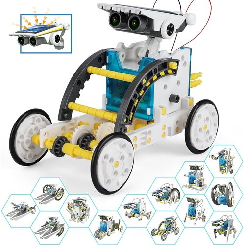Robot Solaire, 13 en 1 Robot Jouet Enfant Maquette Voiture Jeux de Construction Robotique Éducative Exterieur Experiences Scientifiques Cadeau pour Garçon Fille 10 11 12 13 14 Ans.[G263]