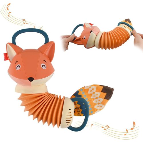 Jouet Musical Enfant 1 an, Jouets Renard Accordéon pour Enfants avec 10+ Effets Jusicaux, Jouet éducatif Jouet d¿éveil pour pour Bébé, Cadeaux Jouets Musicaux 6 9 12 24 Mois.[G864]