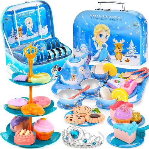 Service à Thé pour Enfants, 50 Pièces Jouet de Cuisine Faisant Semblant pour Enfants Tea Party Jeux de Rôle, Dînette Enfant Accessoire Jeux de Cuisine pour Enfants Filles 3 4 5 6 7 Ans.[G1280]