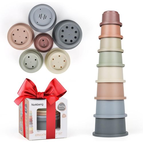 Tasse à Empilable Bébé pour 12 18 Mois, 8 Pièces Colorés gobelets Jouet Empilables Bébé,Jouets de Bain pour bébé Enfant Construction Jeux Gigognes Jeux,Éducatif Cadeau pour 6+ Mois Garçons.[G692]