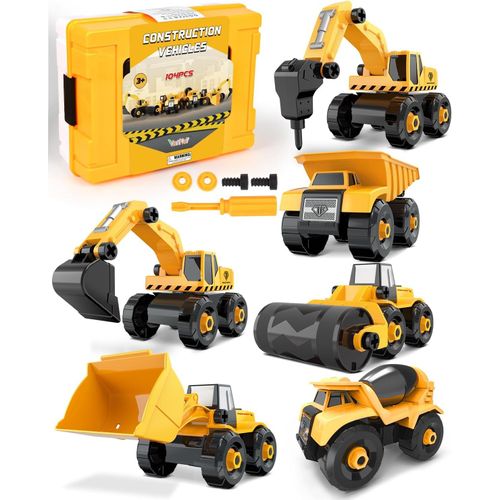 6 en 1 Démonter et Assembler Camion DIY Construction Véhicules Kit pour Enfant Jeu éducatif de Garçons et Filles.[G691]