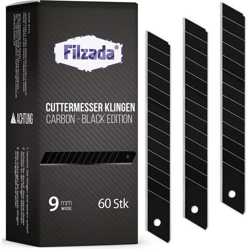60x lames de rechange cutter 9mm BLACK - Lames de cutter ultra coupantes - Lames sécables pour cutters 9mm.[G239]