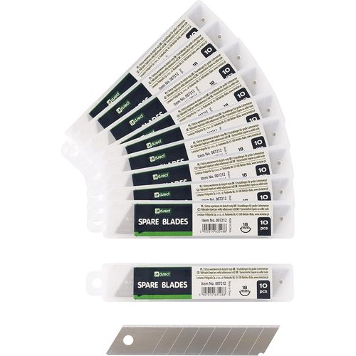Lame de Cutter 18 mm - Lames de Rechange pour Couteaux - 100 x Lames Cassables et Interchangeables.[G291]