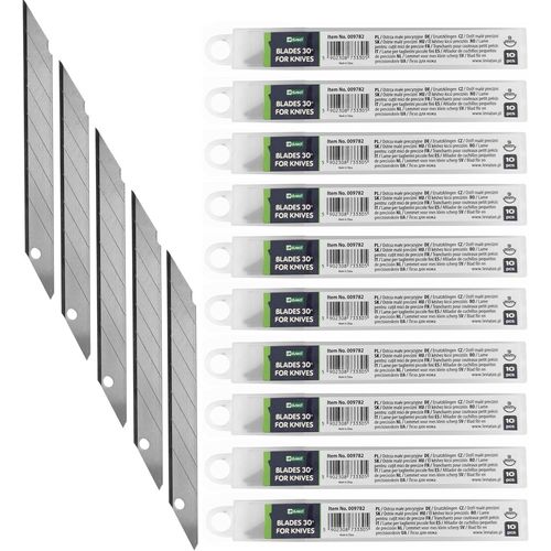 Lame de Cutter 9 mm - Lames de Rechange pour Couteaux - 100 x Lames Cassables et Interchangeables.[G292]