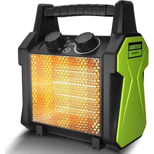 Chauffage Soufflant 2000 watts à économie d'énergie, Céramique, Radiateur électrique extra puissant, Grand évent, Style industriel Chauffage de chantier, Protection Surchauffe, Vert