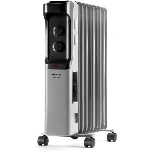 Dakar - Radiateur bain d'huile à 9 éléments 2000W, 3 niveaux de puissance, Thermostat réglable, Protection contre la surchauffe, Facilité de transport: poignée et roues