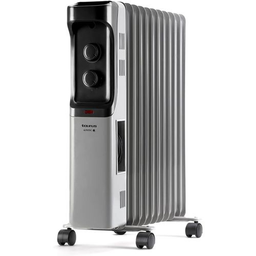 Dakar - Radiateur bain d'huile à 11 éléments 2500W, 3 niveaux de puissance, Thermostat réglable, Protection contre la surchauffe, Facilité de transport: poignée et roues