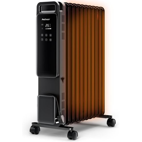 Radiateur Bain d'Huile 2500W, 11 éléments - Chauffage Électrique - Écran Digital, Mode Économique, 3 Niveaux de Chauffage, Thermostat Réglable, Sécurité Anti-basculement & Minuteur 24H