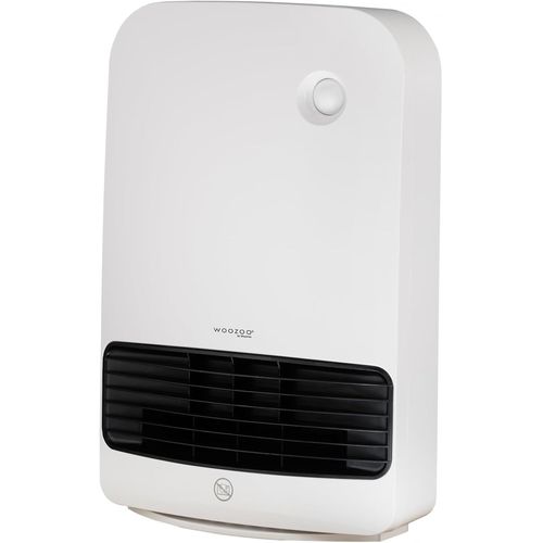 Woozoo, Chauffage D'appoint Compact / Radiateur Céramique Mobile, Portée 90cm, 1500w, Détecteur De Mouvement Pour Économies, Minuteur D'arrêt, Salle De Bain, Salon - Jch-15td4 - Blanc