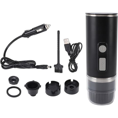 Cafetière électrique portable avec fonction de chauffage Cafetière de voiture 15 bars compatible avec les capsules de café Café moulu pour voyage camping maison