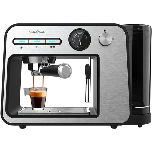 Cafetière espresso Power Espresso 20 Square Pro, 1450 W, 20 bars, Thermoblock, Vaporisateur, 2 tasses de café, Réservoir d'eau amovible de 1 litre, Plaque chauffe-tasses.