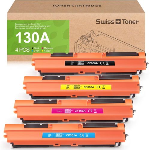 1 lot de cartouches de toner 130 A compatibles avec HP CF350A CF351A CF352A CF353A pour imprimante HP Color Laserjet Pro MFP M176n M177fw