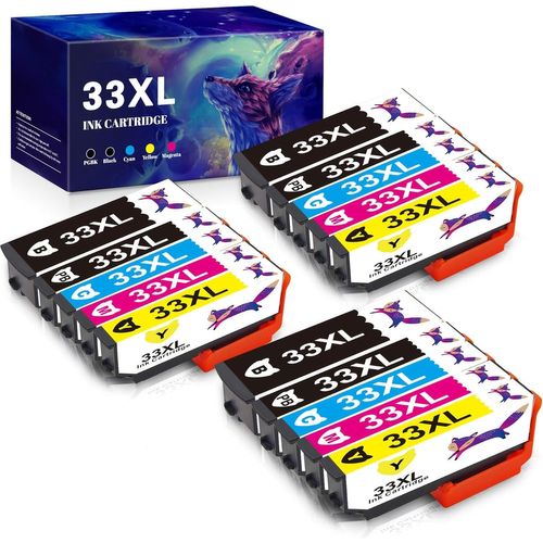 Compatible Cartouches d'encre Remplacement pour Epson 33 XL 33XL pour Expression Premium XP-7100 XP-540 XP-530 XP-830 XP-900 XP-640 XP-630 (15 Pack)