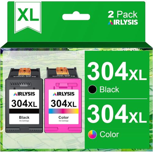 304XL Remanufacturées Cartouches d'encre Remplacement pour HP 304 Noir et Couleur pour Envy 5030 5032 5020 5010 Deskjet 3760 2630 3750 2620 2622 3720 3762 3730 3733 (1 Noir, 1 Tri-Colore)