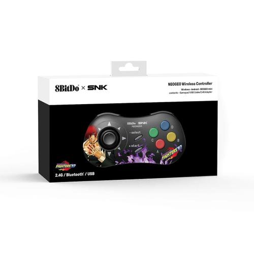 Iori Yagami Edition : 8bitdo Manette Bluetooth Style Snk Neo Geo - Compatible Pc Windows, Android & Neo Geo Mini