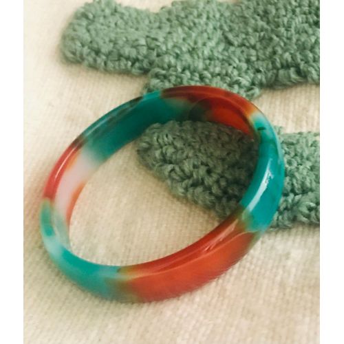 Bracelet Jonc Vintage En Verre Multicolore