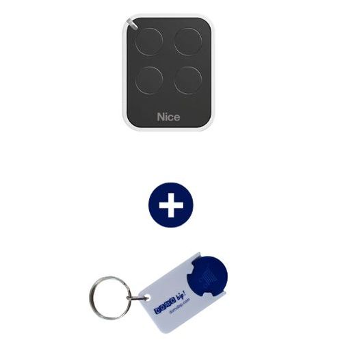 NICE - Télécommande 4 canaux ON4E - 433.92 MHz + 1 porte-clés DOMOBIP