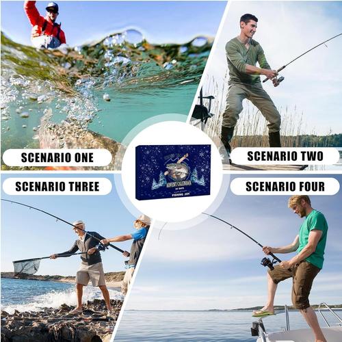 Calendrier de l'Avent 2023 - 24 jours - Leurres de pêche pour adultes,  hommes, adolescents, garçons, calendrier de l'Avent 2023 - Cadeau pour  Noël