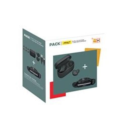 Ecouteurs Jabra Pack Ecouteurs intra-auriculaires sans fil à  réduction du bruit Jabra Elite 4 Active sport Bluetooth True Wireless Noir + ceinture Running