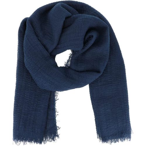 Foulard Femme Uni 20% Coton 80% Viscose Effet Froissé Et Finition Frangée - Etole Femme Moderne Et Tendance Longue Et Rectangulaire 180cm X 90cm - Echarpe Fine Souple Légère Et Douce.[G307]
