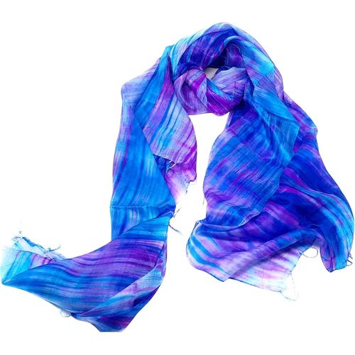 Écharpe 100% Pure Soie Pour Femme Châle Wrap Écharpe En Soie Peinte À La Main.[G79]