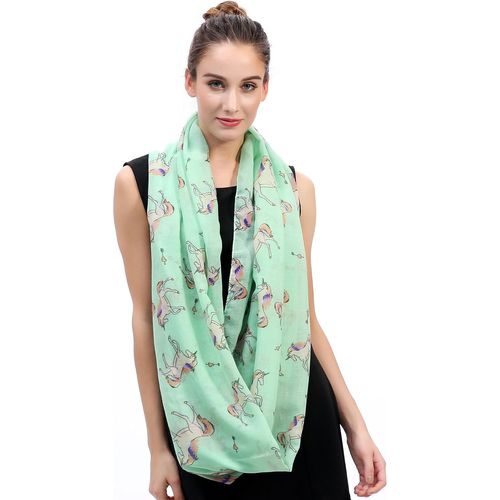 Lina & Lily Écharpe Tube Foulard Pour Femme Imprimé Licorne Unicorn.[G790]