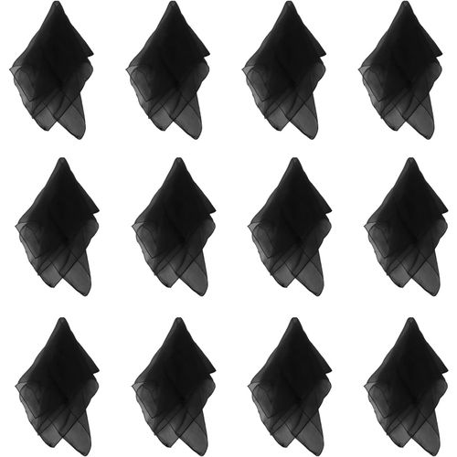12 Pcs Foulard De Danse Écharpe De Jonglerie Pour Enfants Femme 24 X 24 Inch Wdsj-02 (Le Noir).[G1018]