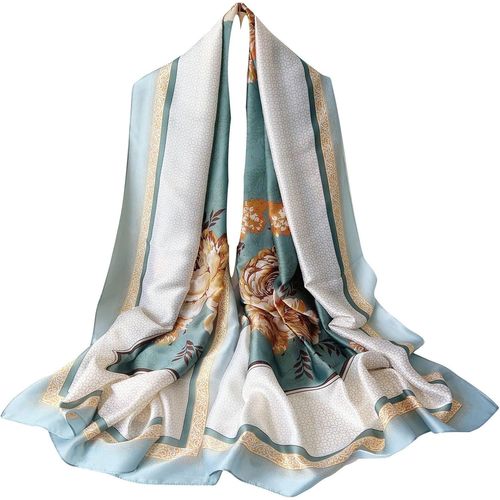 Silk Scarf Women Shawl Blue Scarf Stain Neckerchief Head Wraps Thin Scarf-Tête Longue Enveloppement Fin Écharpe Plage Femmes Ceinture Vintage Mariage Châle Cravate Foulard.[G91]