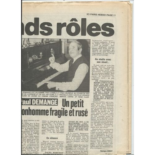 Double Pages Du Journal Ici Hebdo 25/08/1982 Les Seconds Rôle : Julien Carette, Jeanne Fusier-Gir, Alice Tissot, Noëlroquevert, Lucien Baroux,Milly Mathis,Paul Demange,Marguerite Pierry, Saturin Fabre