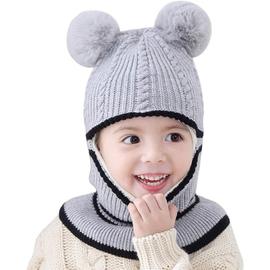 Cagoule Enfant Garcon Fille 3-9 Ans Chapeau d'hiver Polaire 3 en 1