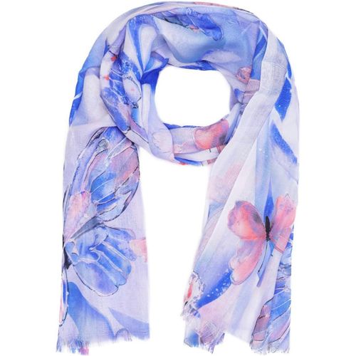 Foulard Léger Fantaisie Foulard Doux Coloré Casual Femme Sc024-3, Sc024-5 Bleu, Taille Unique.[G1076]