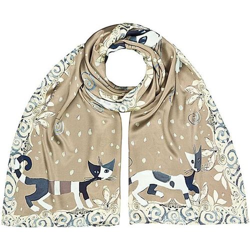 Foulard Soie Rosina Wachtmeister : Brunello Femme Écharpe Art Chat Cache-Nez.[G1075]