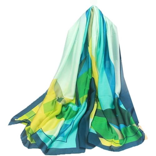 Foulard En Soie Femmes Châle Écharpe En Soie Silk Scarf Women Chiffon Shawl White Neckerchief Head Wrap Thin Scarf Beach Belt Vintage Bridal Shawl Binder.[G136]