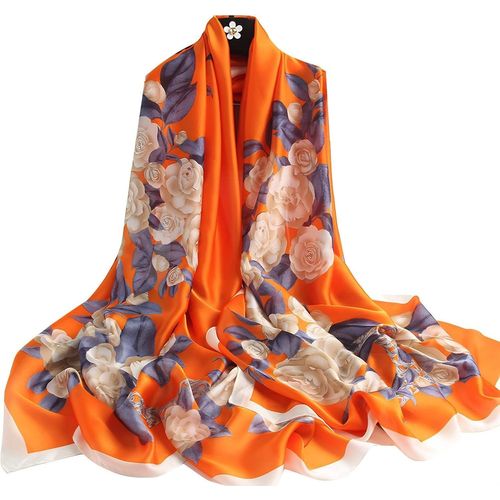 Foulard En Soie Femmes Châle Écharpe En Soie Silk Scarf Women Chiffon Shawl White Neckerchief Head Wrap Thin Scarf Beach Belt Vintage Bridal Shawl Binder.[G137]