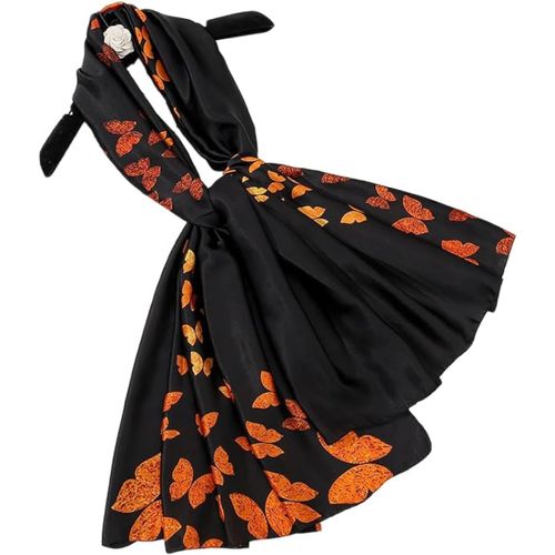 Foulard En Soie Femmes Châle Écharpe En Soie Silk Scarf Women Chiffon Shawl White Neckerchief Head Wrap Thin Scarf Beach Belt Vintage Bridal Shawl Binder.[G140]