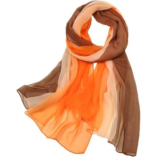 Foulard En Soie Mélangée Georgette Materials Pour Femmes Foulards Légers Oblong Gradiente Printemps Echarpes.[G362]