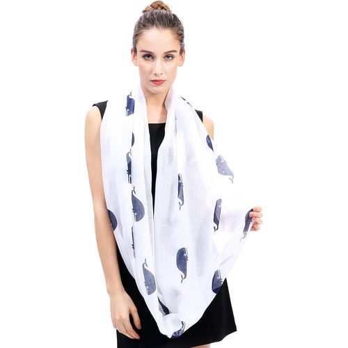 Lina & Lily Foulard Tube Imprimé Baleines.[G846]