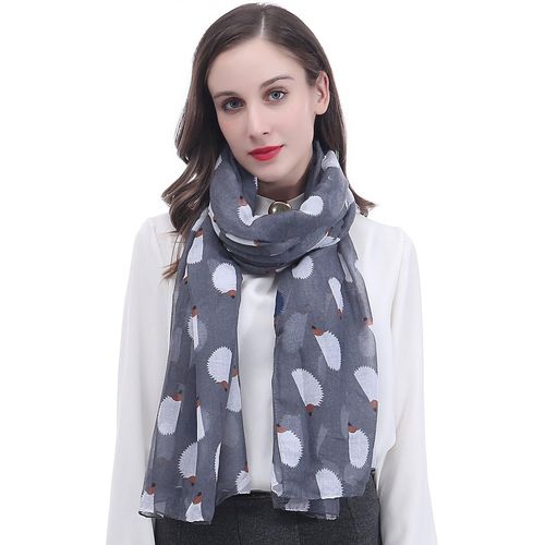 Lina & Lily Écharpe Foulard Pour Femme Imprimé Hérisson.[G861]