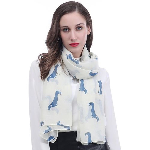 Lina & Lily Écharpe Foulard Pour Femme Imprimé Dachshund Teckel Chien.[G658]